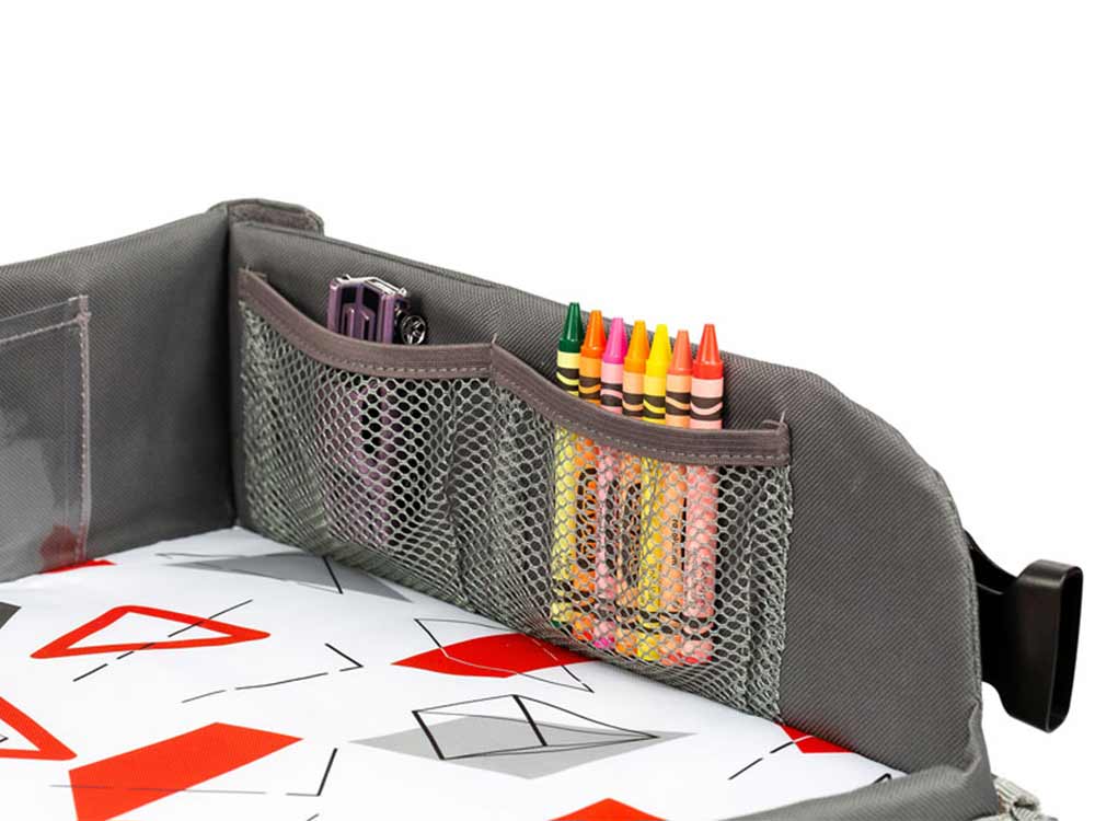 toddler travel tray elastic pockets stretchy