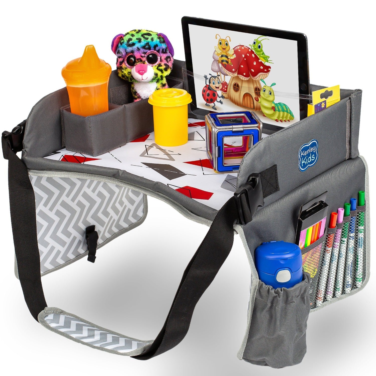 PPTSLID Car Seat Snack Tray: Travel Tray for Kids Carseat Cup Holder with  Food Trays, Stroller Snacks Plate for Toddlers, Kid Road Trip Essentials